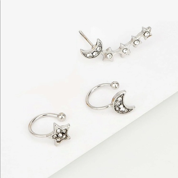 3/$30 Moon & Star Ear Climber & Ear Cuffs - Picture 2 of 4